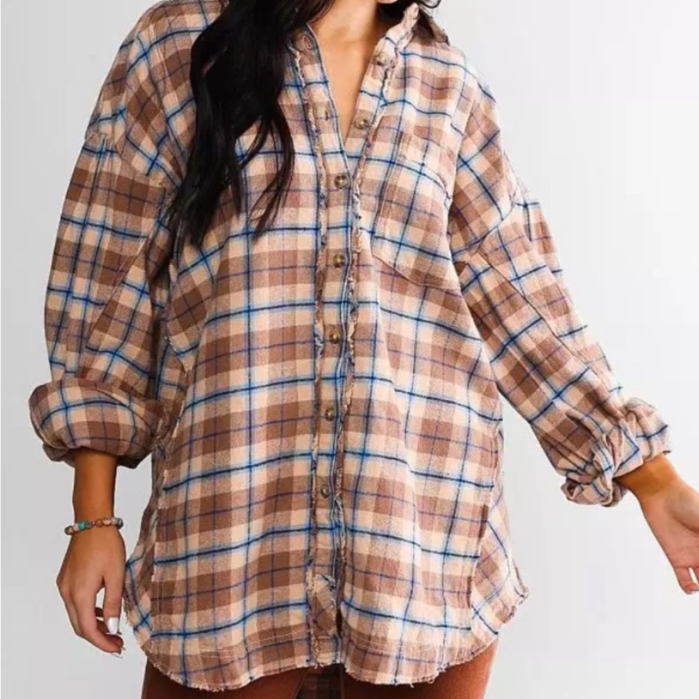 NWT - We The Free Happy Hour Plaid Shirt - XS